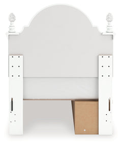 Kozlani White Twin Upholstered Panel Storage Bed - Ornate Home