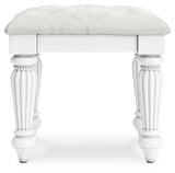 Kozlani White Vanity, Mirror and Stool (Online Special Price) - Ornate Home