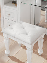 Kozlani White Vanity, Mirror and Stool (Online Special Price) - Ornate Home