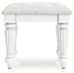 Kozlani White Vanity, Mirror and Stool - Ornate Home
