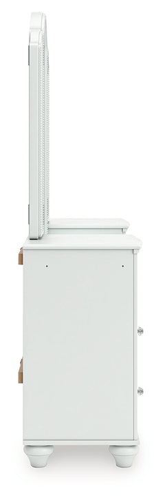 Kozlani White Vanity, Mirror and Stool - Ornate Home