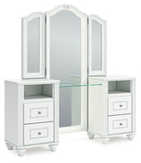 Kozlani White Vanity with Mirror (Online Special Price) - Ornate Home