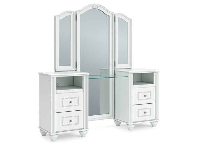 Kozlani White Vanity with Mirror - Ornate Home