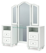 Kozlani White Vanity with Mirror - Ornate Home