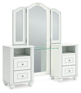 Kozlani White Vanity with Mirror - Ornate Home