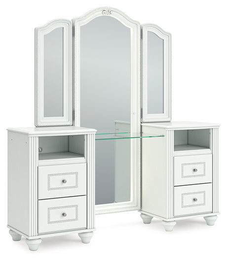 Kozlani White Vanity with Mirror - Ornate Home