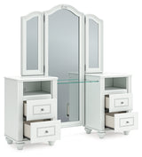 Kozlani White Vanity with Mirror - Ornate Home