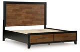 Kraeburn Brown/Black California King Panel Storage Bed (Online Special Price) - Ornate Home