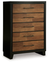Kraeburn Brown/Black Five Drawer Chest (Online Special Price) - Ornate Home