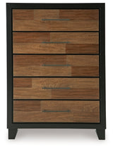 Kraeburn Brown/Black Five Drawer Chest (Online Special Price) - Ornate Home