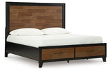 Kraeburn Brown/Black King Panel Storage Bed - Ornate Home