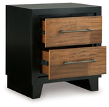 Kraeburn Brown/Black Two Drawer Nightstand (Online Special Price) - Ornate Home