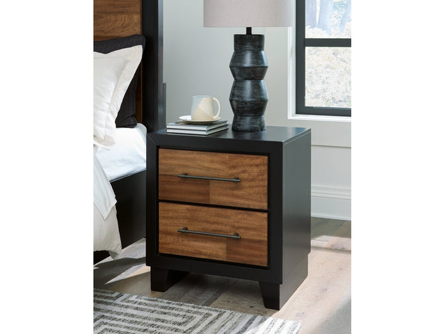 Kraeburn Brown/Black Two Drawer Nightstand - Ornate Home