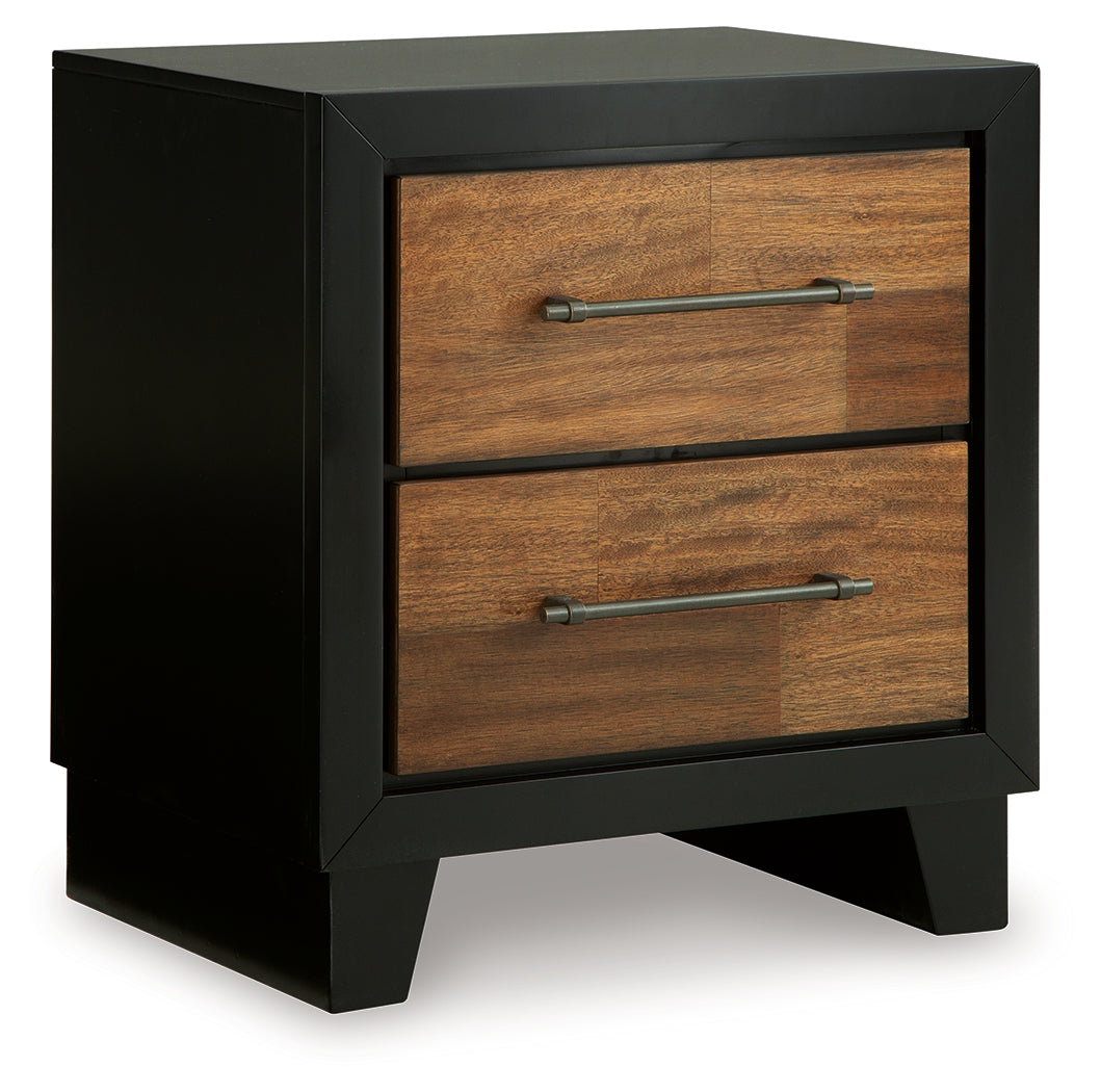 Kraeburn Brown/Black Two Drawer Nightstand - Ornate Home