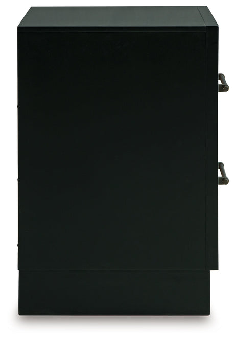 Kraeburn Brown/Black Two Drawer Nightstand - Ornate Home