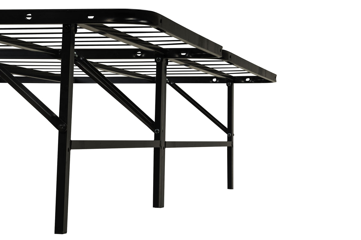 Kramer Black Eastern King Folding Metal Platform Bed Frame - Ornate Home