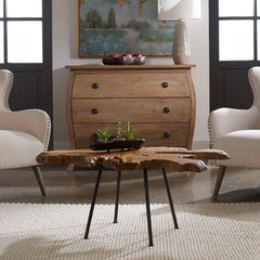 Kravitz Black/Bronze/Woodtone Accent Table - Ornate Home