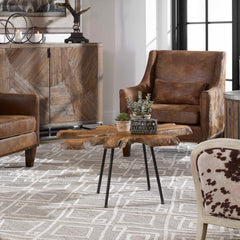 Kravitz Black/Bronze/Woodtone Accent Table - Ornate Home