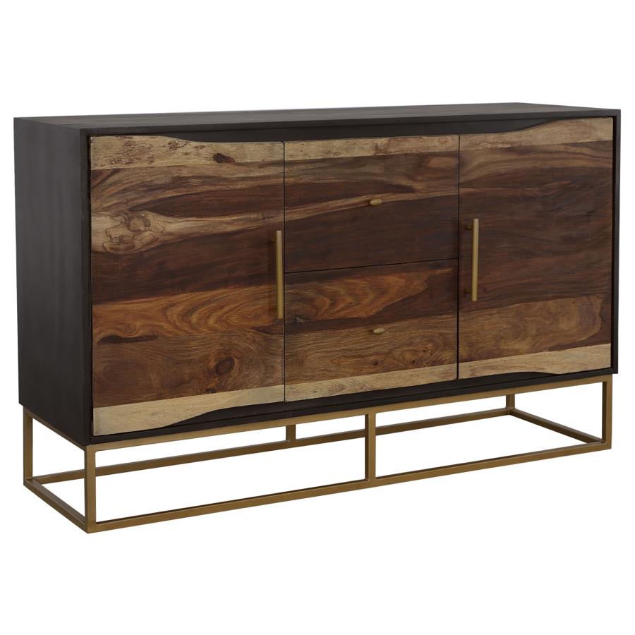 Kris Black Walnut & Gold Accent Cabinet - Ornate Home