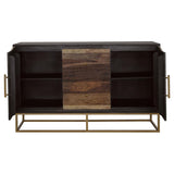 Kris Black Walnut & Gold Accent Cabinet - Ornate Home