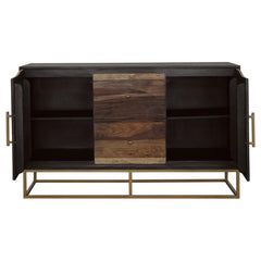 Kris Black Walnut & Gold Accent Cabinet - Ornate Home
