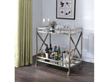 Kristensen Antique Gold & Mirror Serving Cart - Ornate Home