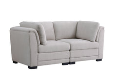 Kristin Light Gray 70.5"W Linen Loveseat - Ornate Home