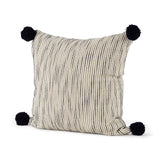 Krystal Cream/Black 18x18 Pom Pillow Cover - Ornate Home