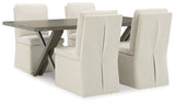 Krystanza Oatmeal Dining Table and 4 Chairs (Online Special Price) - Ornate Home