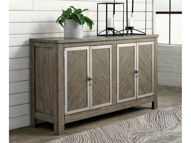 Krystanza Weathered Gray Dining Server - Ornate Home