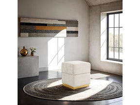 Krysten Beige Storage Stool - Ornate Home