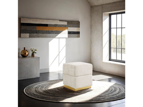 Krysten Beige Storage Stool - Ornate Home