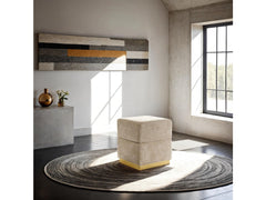 Krysten Silver Gray Storage Stool - Ornate Home
