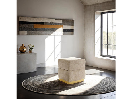 Krysten Silver Gray Storage Stool - Ornate Home