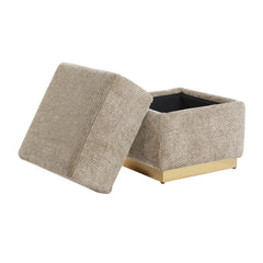 Krysten Silver Gray Storage Stool - Ornate Home