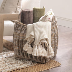 Kubu Rattan Gray Tall Basket - Ornate Home