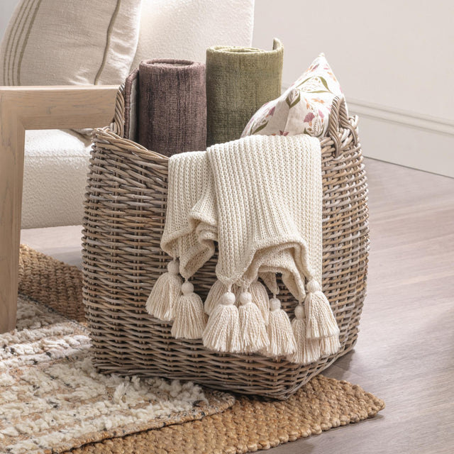 Kubu Rattan Gray Tall Basket - Ornate Home