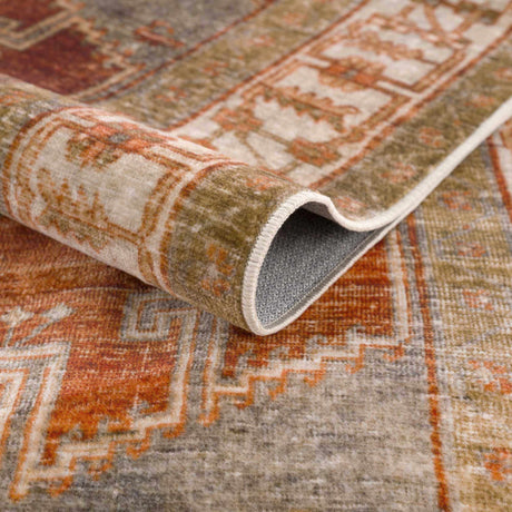 Kullar Orange Washable Area Rug - Ornate Home