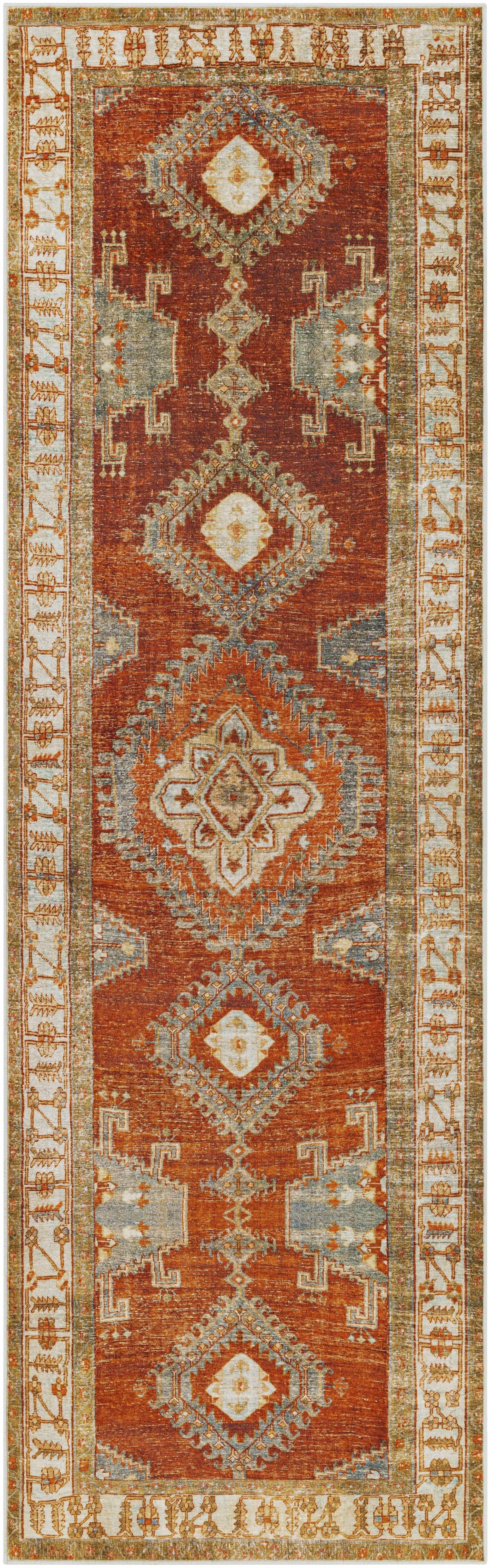 Kullar Orange Washable Area Rug - Ornate Home