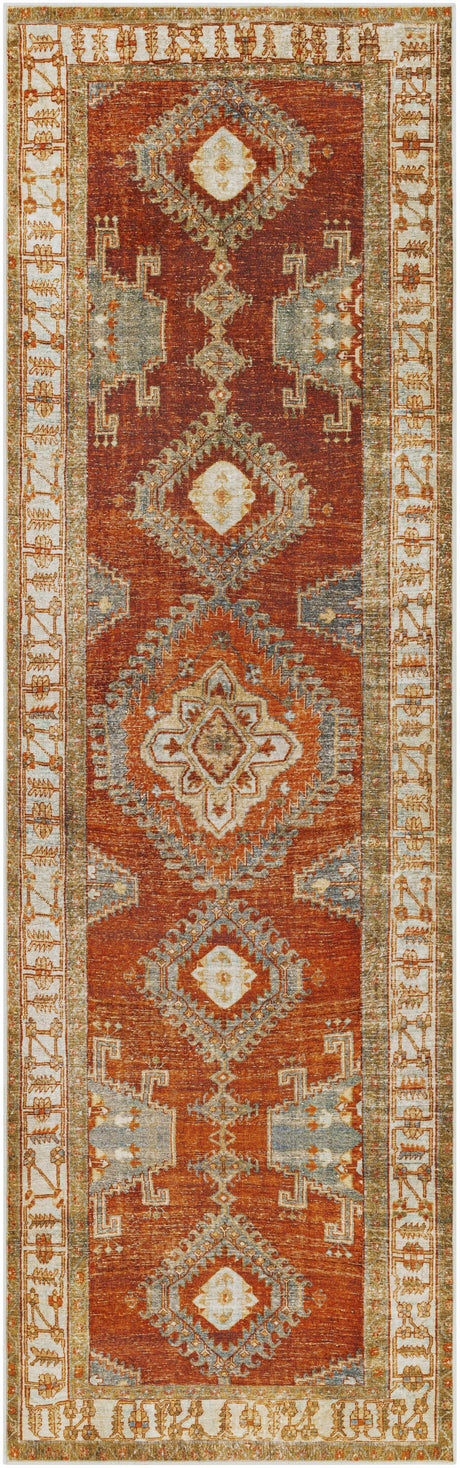 Kullar Orange Washable Area Rug - Ornate Home