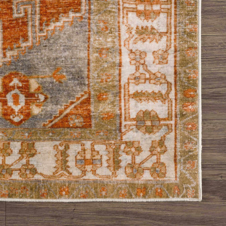 Kullar Orange Washable Area Rug - Ornate Home