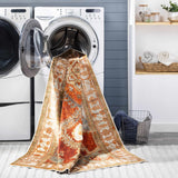 Kullar Orange Washable Area Rug - Ornate Home