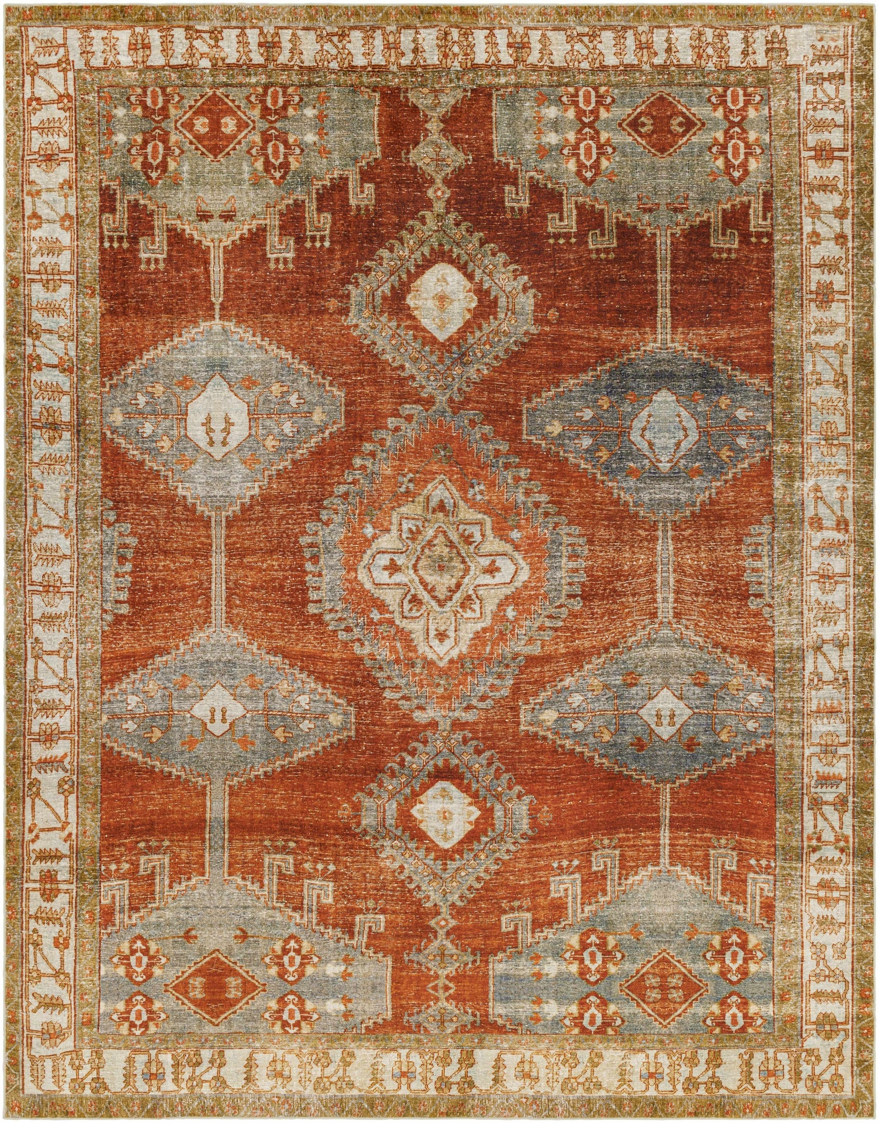 Kullar Orange Washable Area Rug - Ornate Home