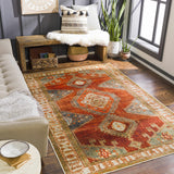 Kullar Orange Washable Area Rug - Ornate Home