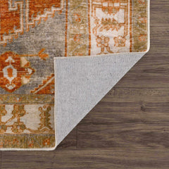 Kullar Orange Washable Area Rug - Ornate Home