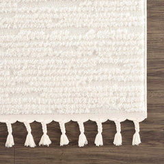 Kulu Textured Area Rug with Tassels - Ornate Home