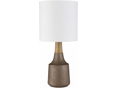 Kumlu Ribbed Ceramic White Table Lamp - Ornate Home