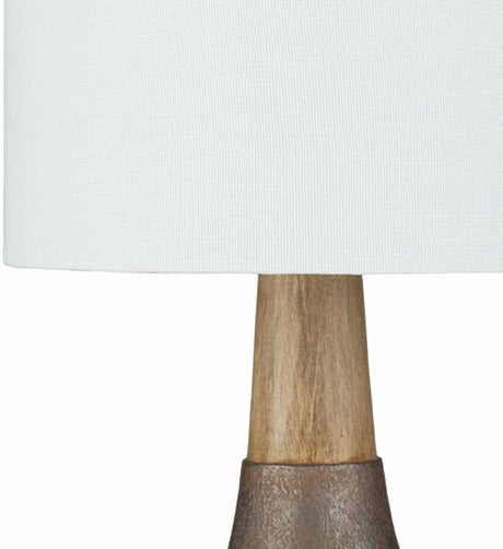 Kumlu Ribbed Ceramic White Table Lamp - Ornate Home