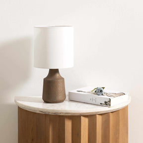 Kumlu Ribbed Ceramic White Table Lamp - Ornate Home