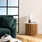 Kumlu Ribbed Ceramic White Table Lamp - Ornate Home